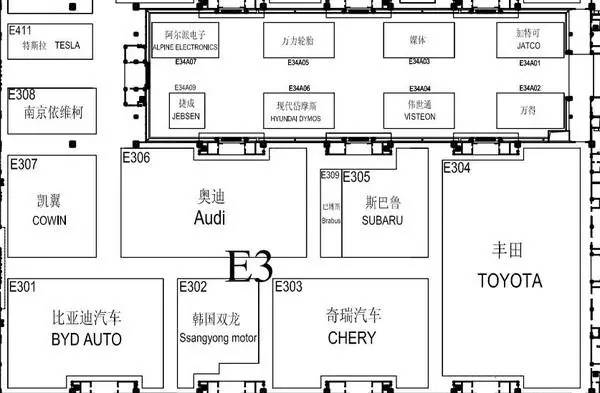 2016车展北京车展展位分布图抢先看