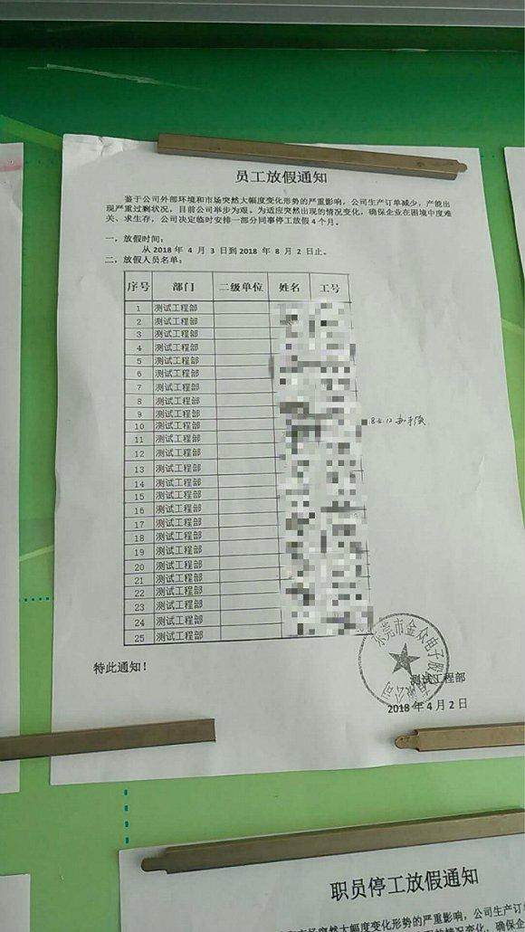 金众电子下发的放假通知