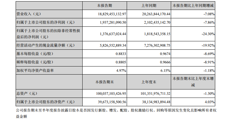 头部企业也受影响，宁德时代上半年营收、净利润同比降近一成